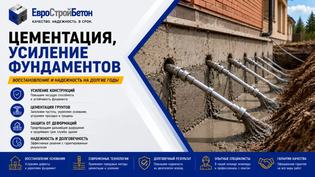 Цементация, усиление фундаментов